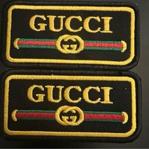 Gucci Black and Gold Embroidered Patch